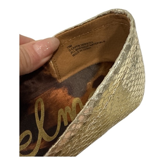 Sam Edelman Women's Caper Ballet Flat, Light Gold Boa Print size 10 M - Picture 7 of 9